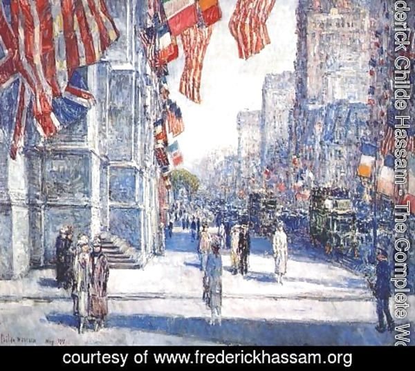 Frederick Childe Hassam - Early morning on the avenue in May